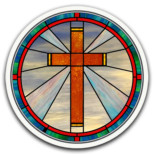 Ready-Designed Stained Glass - Circle Cross